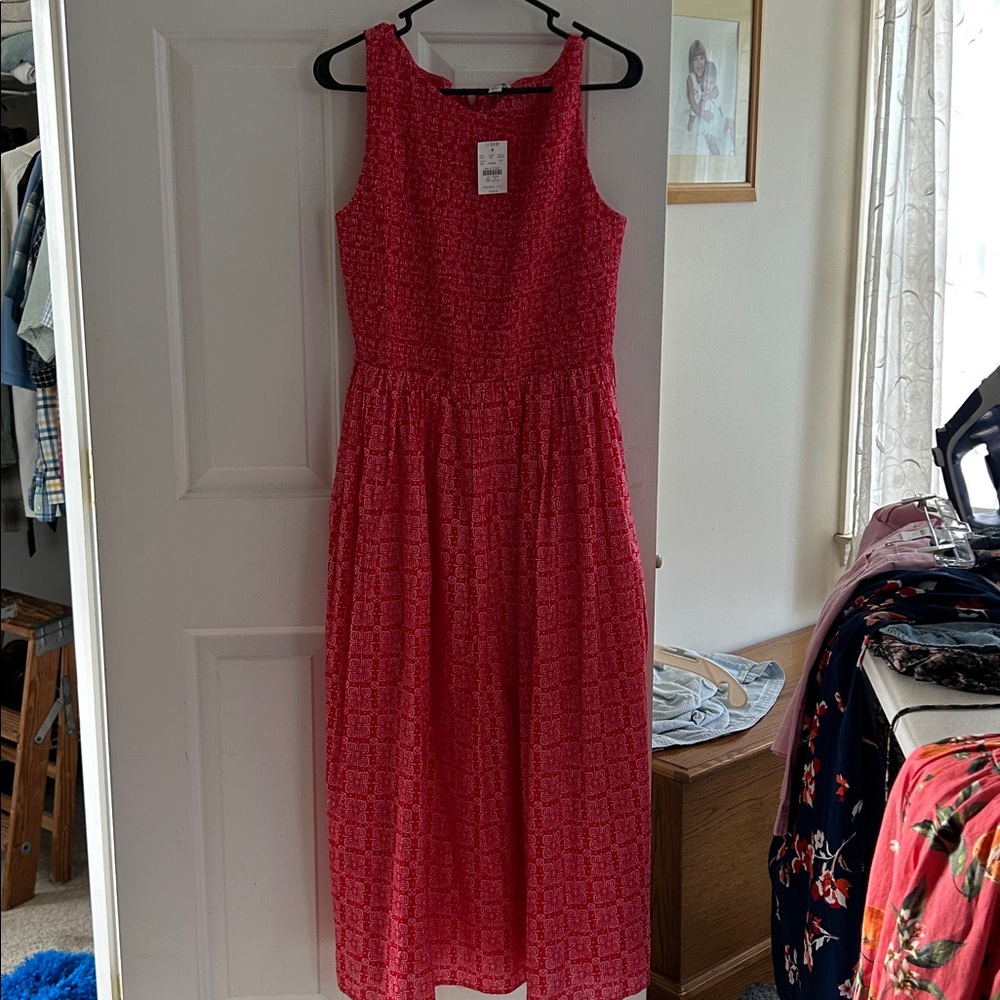 J. Crew Red Patterned Dress